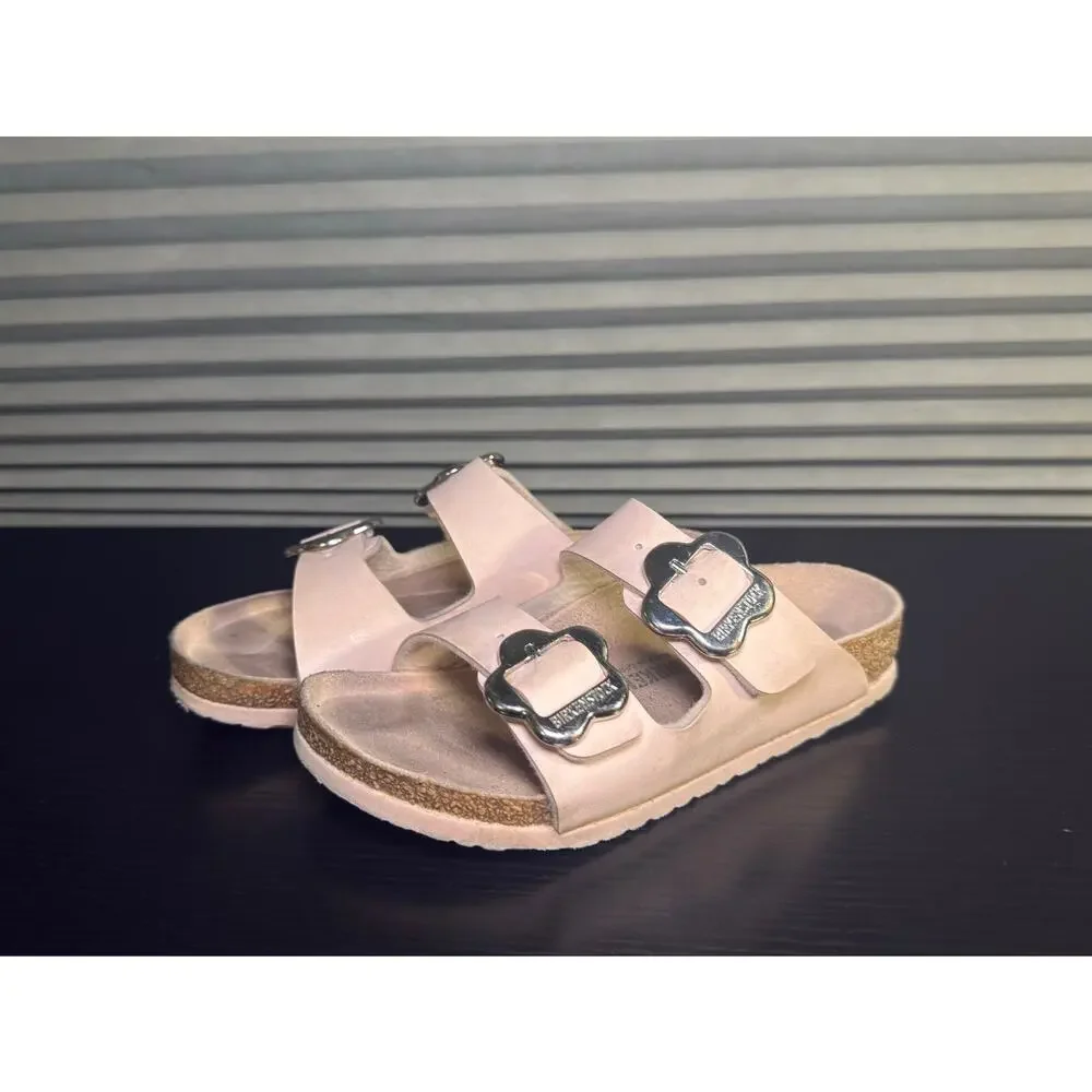 Birkenstock Kids Arizona Flower Buckle Light Rose Pink Sandals EU 30 US 12